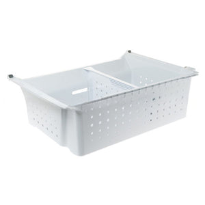 GE APPLIANCE WR32X42346 FREEZER LOWER BASKET W/DIVIDER (WHITE) (GENUINE OEM PART)