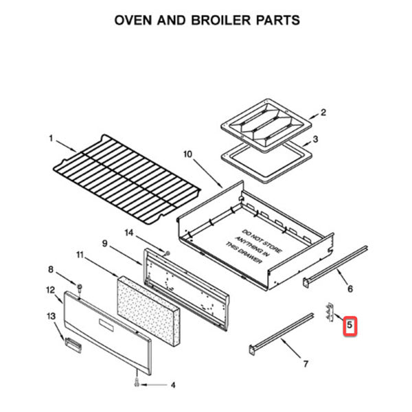 WHIRLPOOL 98016664 TOWER TRY SUPPORT LEFT - (GENUINE OEM PART)