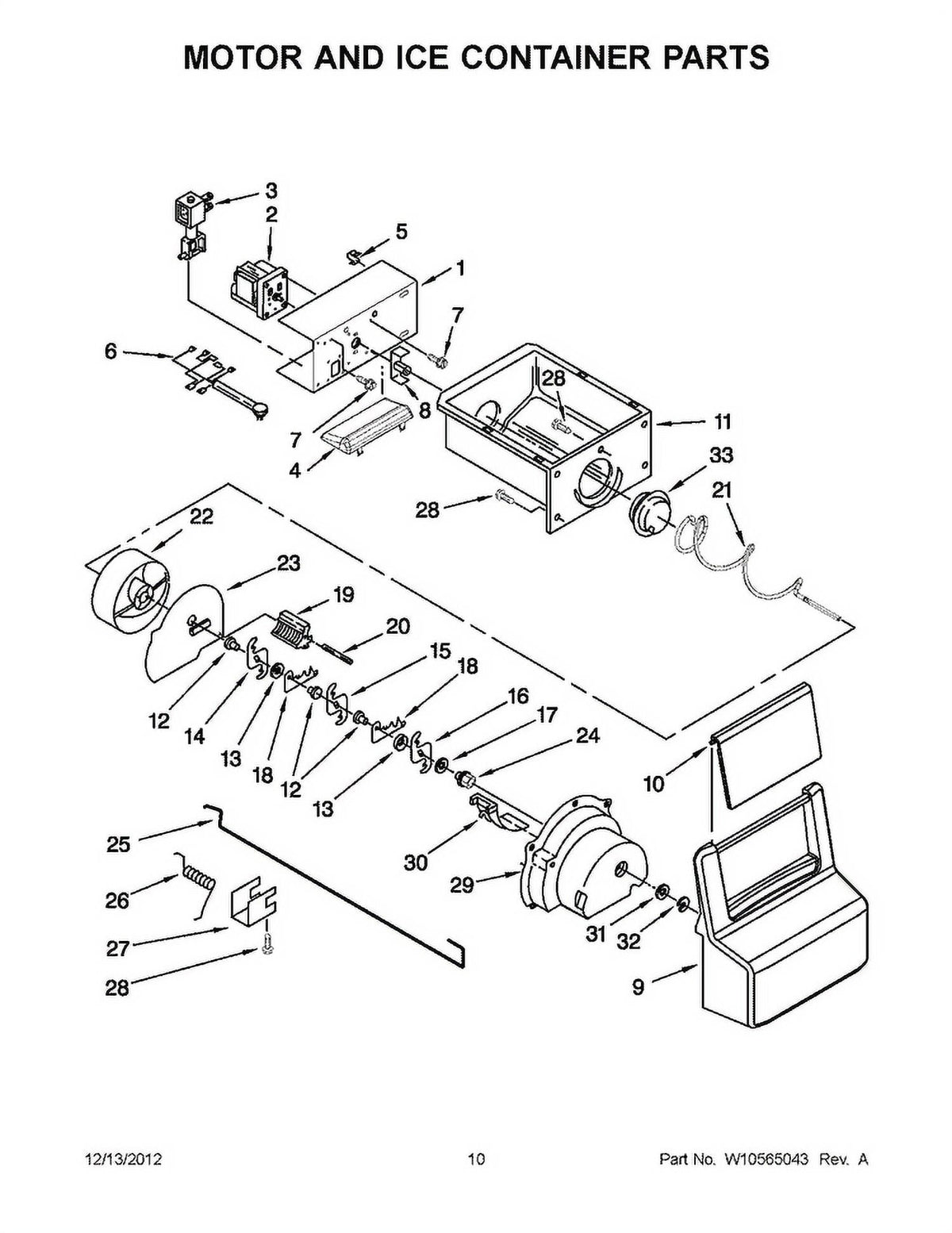 WHIRLPOOL WPW10558424 ICE-CONTNR (GENUINE OEM PART)
