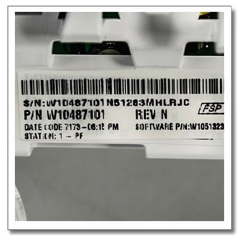 WHIRLPOOL W10487101 CENTRAL CONTROL UNIT ASSEMBLY VMW CL-120V 5072 (GENUINE OEM PART)