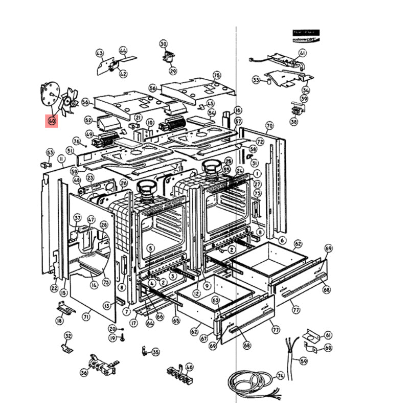 FISHER &amp; PAYKEL 574465 FAN KITSET OVEN PYRO (genuine oem part) - Parts Solution Group