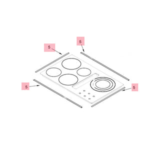 WHIRLPOOL W11093627 COOKTOP TRIM (GENUINE OEM PART)