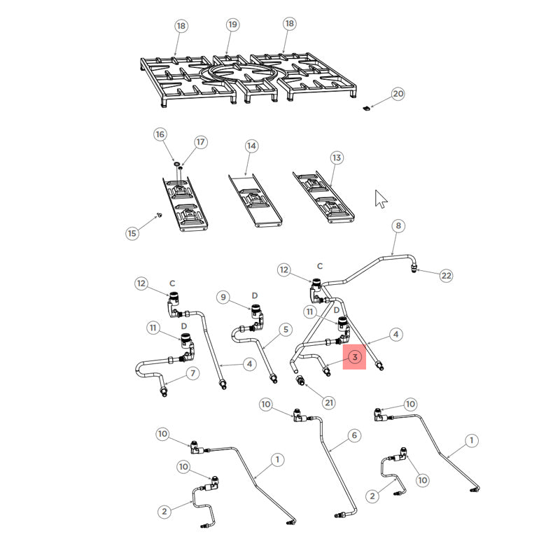 FISHER &amp; PAYKEL 244852 TUBE MAIN FRONT CU36/48 (genuine oem part) - Parts Solution Group