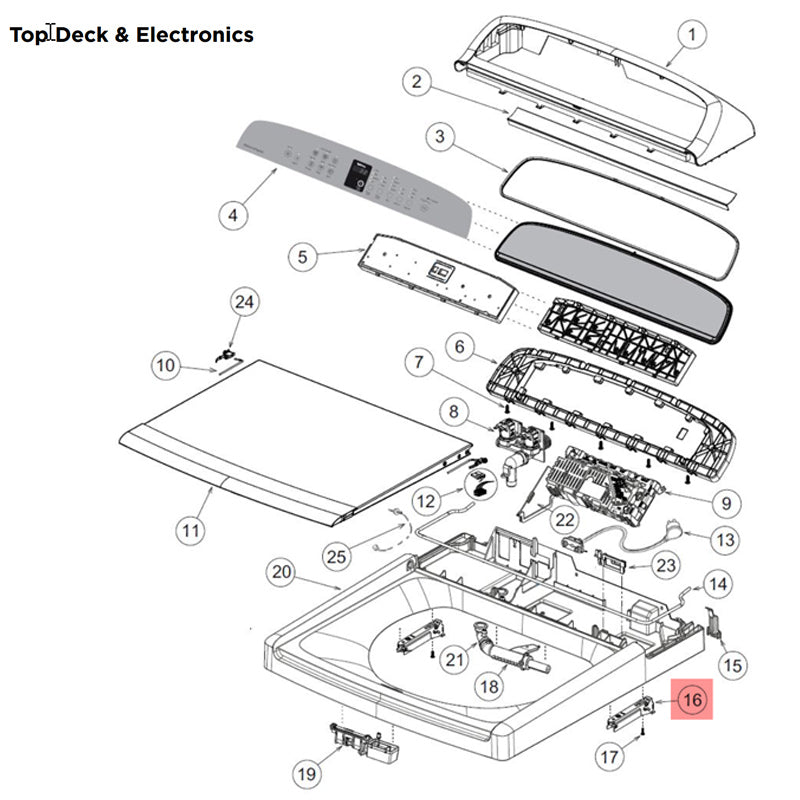 FISHER &amp; PAYKEL 424246 HINGE LID STEEL 68 (genuine oem part) - Parts Solution Group