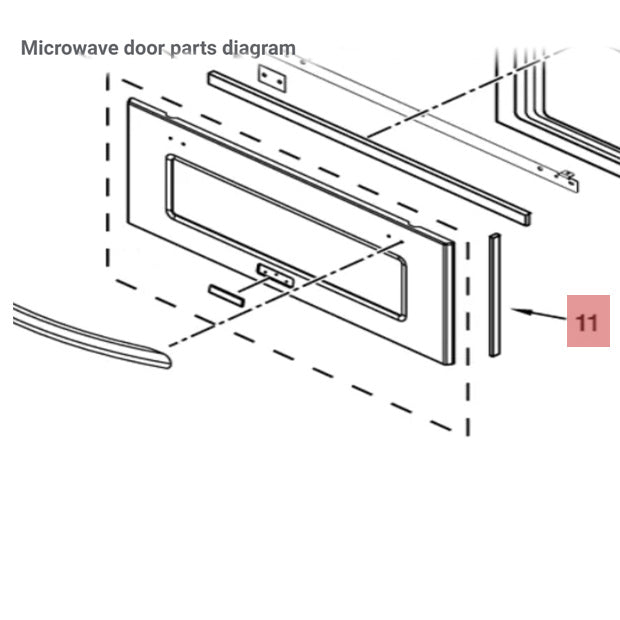 WHIRLPOOL W10209070 MICROWAVE DOOR SIDE FOAM PAD (GENUINE OEM PART) - Parts Solution Group