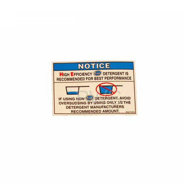 SPEED QUEEN 802074R3 WASHER/DRYER HE AND OVERSUDSING ENGLISH LABEL (GENUINE OEM PART) - Parts Solution Group