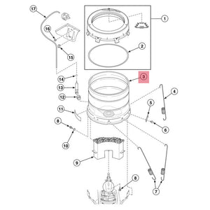 SPEED QUEEN 202363P TUB TALL ASSEMBLY W/BEARING (GENUINE OEM PART)