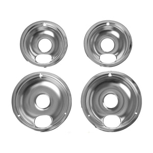 GE APPLIANCE AO68CC CHROME ELECTRIC RANGE DRIP BOWLS (GENUINE OEM PART)