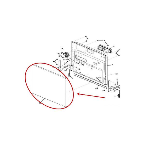 FRIGIDAIRE 154828801 DISHWASHER DOOR W/MOISTURE BARRIER (genuine oem part) - Parts Solution Group