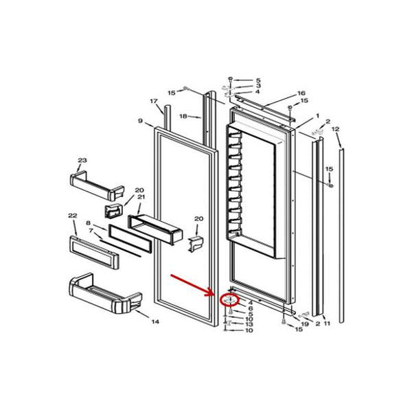 WHIRLPOOL 2252293 REFRIGERATOR DOOR HINGE (SILVER) (GENUINE OEM PART) - Parts Solution Group