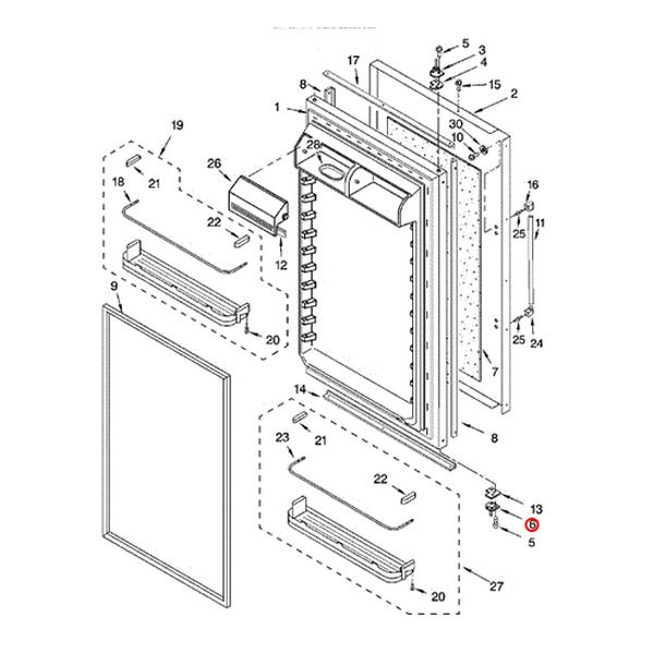 WHIRLPOOL 2302928 REFRIGERATOR LOWER HINGE ASSEMBLY (GENUINE OEM PART) - Parts Solution Group
