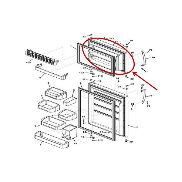 FRIGIDAIRE 242178027 FREEZER DOOR (GENUINE OEM PART) - Parts Solution Group