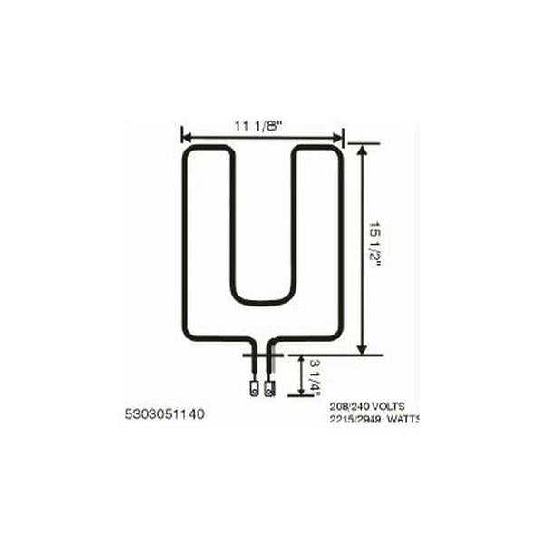 FRIGIDAIRE 5303051140 BROIL ELEMENT (genuine oem part) - Parts Solution Group