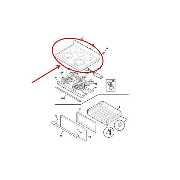 FRIGIDAIRE 5304509245 GLASS MAIN TOP (genuine oem part) - Parts Solution Group