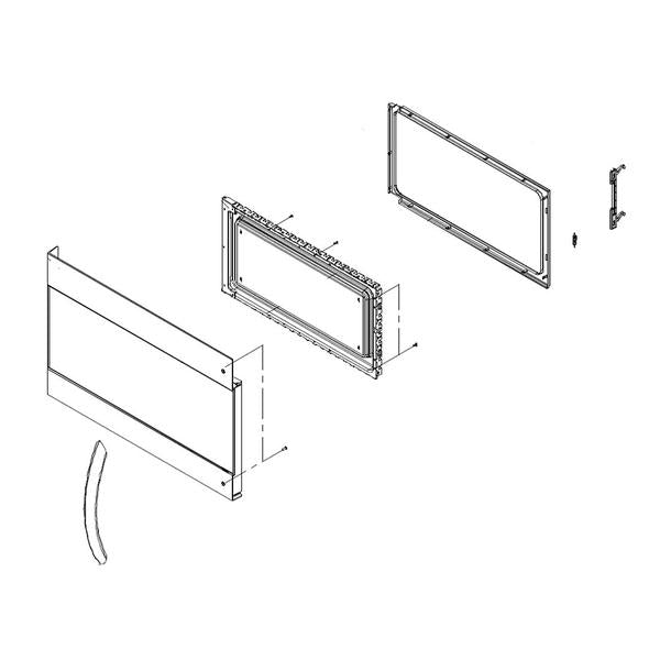 FRIGIDAIRE 5304509638 MICROWAVE DOOR ASSEMBLY (STAINLESS) (GENUINE OEM PART) - Parts Solution Group