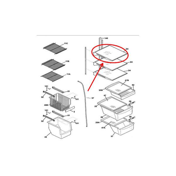 FRIGIDAIRE 5304512782 SHELF SPILL-SAFE (genuine oem part) - Parts Solution Group