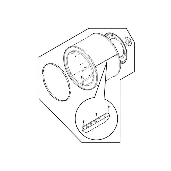 FRIGIDAIRE 5304517316 DRUM ASSEMBLY (genuine oem part) - Parts Solution Group