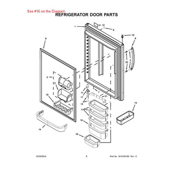 WHIRLPOOL 67004978 REFRIGERATOR DOOR HINGE BUSHING (GENUINE OEM PART)
