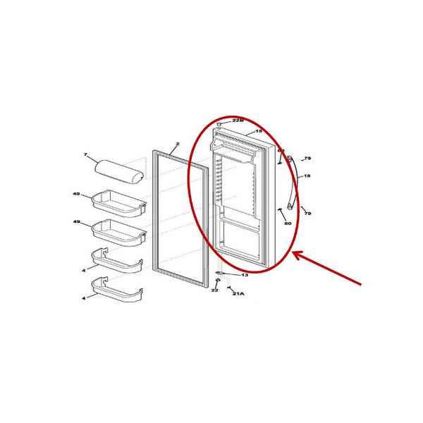 FRIGIDAIRE 807460170 REFRIGERATOR DOOR (genuine oem part) - Parts Solution Group