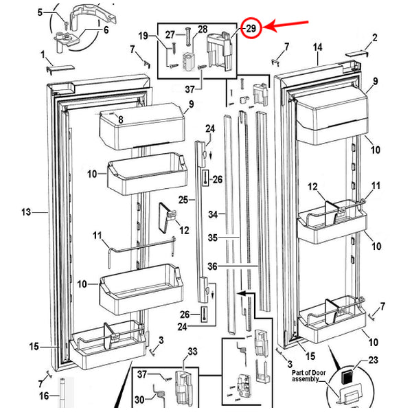 FISHER &amp; PAYKEL 837013 ENDCAP FLAPPER TOP (GENUINE OEM PART) - Parts Solution Group