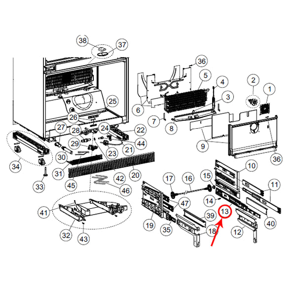 FISHER &amp; PAYKEL 837665 SLIDE 400 RH ASSEMBLY (GENUINE OEM PART) - Parts Solution Group