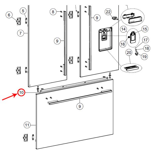 FISHER &amp; PAYKEL 838001 DOOR SKIN BRACKET  (genuine oem part) - Parts Solution Group