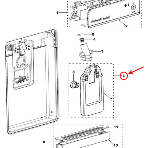 FISHER &amp; PAYKEL 838114 LEVER ASSEMBLY WATER DISPENSER (GENUINE OEM PART) - Parts Solution Group