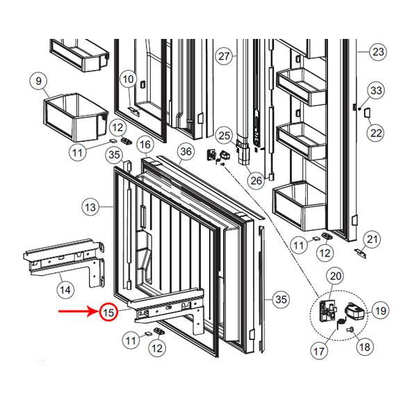 FISHER &amp; PAYKEL 838645 DOOR BRACKET - Parts Solution Group