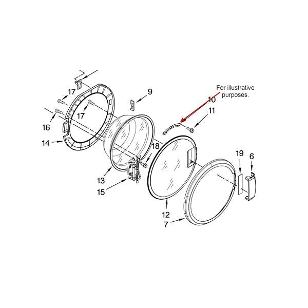 WHIRLPOOL 8540114 WASHER DOOR GLASS RETAINER (GENUINE OEM PART)