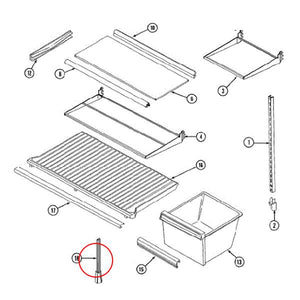 WHIRLPOOL 12001957 REFRIGERATOR CRISPER SHELF SUPPORT CENTER (GENUINE OEM PART)