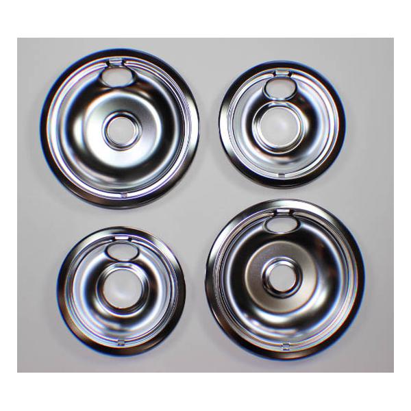 WHIRLPOOL W10278125 COOKTOP CHROME DRIP BOWL SET (GENUINE OEM PART) - Parts Solution Group