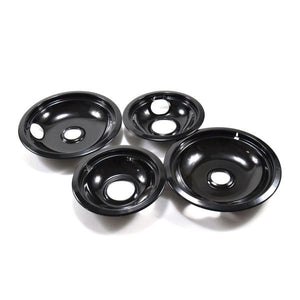 WHIRLPOOL W10288051 BLACK DRIP BOWL SET 2-6 (GENUINE OEM PART)