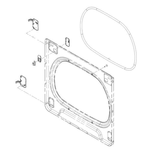 WHIRLPOOL W10614997 DRYER DOOR INNER PANEL ASSEMBLY (WHITE) (GENUINE OEM PART) - Parts Solution Group