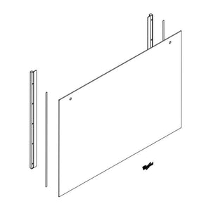 WHIRLPOOL W10677243 RANGE OVEN DOOR OUTER PANEL ASSEMBLY (WHITE) (GENUINE OEM PART)
