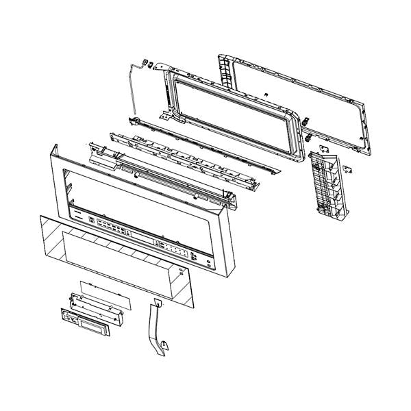 WHIRLPOOL W10860351 MICROWAVE DOOR ASSEMBLY (GENUINE OEM PART)