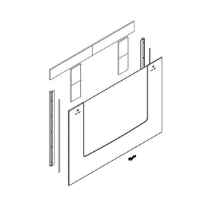 WHIRLPOOL W10877566 RANGE OVEN DOOR OUTER PANEL ASSEMBLY (STAINLESS) (GENUINE OEM PART)