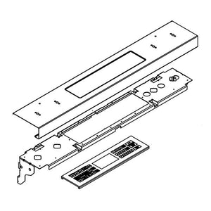 WHIRLPOOL W10911397 RANGE CONTROL PANEL (STAINLESS) (GENUINE OEM PART)