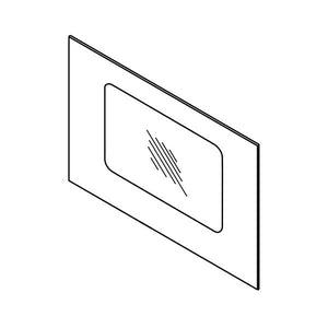 WHIRLPOOL W11107891 RANGE OVEN DOOR OUTER PANEL (BLACK) (GENUINE OEM PART)