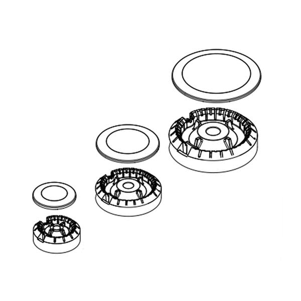 WHIRLPOOL W11121923 RANGE SURFACE BURNER HEAD AND CAP SET LEFT (GENUINE OEM PART) - Parts Solution Group
