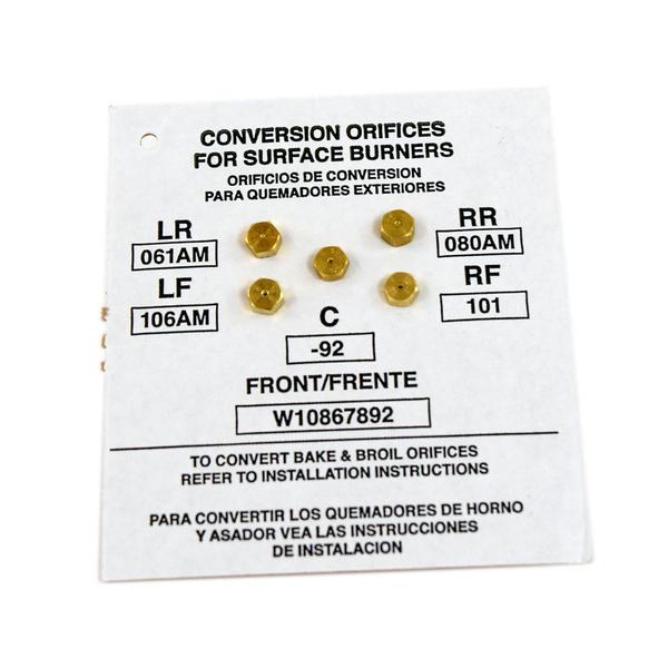 WHIRLPOOL W11122556 RANGE LP CONVERSION KIT (GENUINE OEM PART) - Parts Solution Group