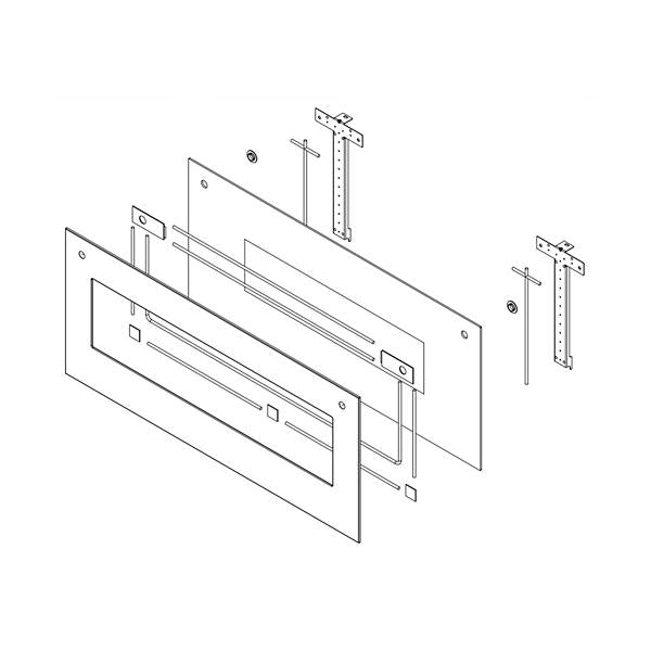 WHIRLPOOL W11200398 MICROWAVE DOOR OUTER PANEL ASSEMBLY (STAINLESS) (GENUINE OEM PART)