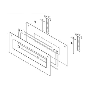 WHIRLPOOL W11200398 MICROWAVE DOOR OUTER PANEL ASSEMBLY (STAINLESS) (GENUINE OEM PART)