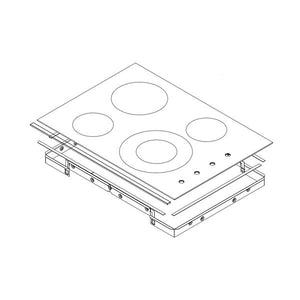WHIRLPOOL W11223301 COOKTOP MAIN TOP ASSEMBLY (BLACK) (GENUINE OEM PART)