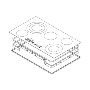WHIRLPOOL W11261601 COOKTOP MAIN TOP ASSEMBLY (BLACK) (GENUINE OEM PART)
