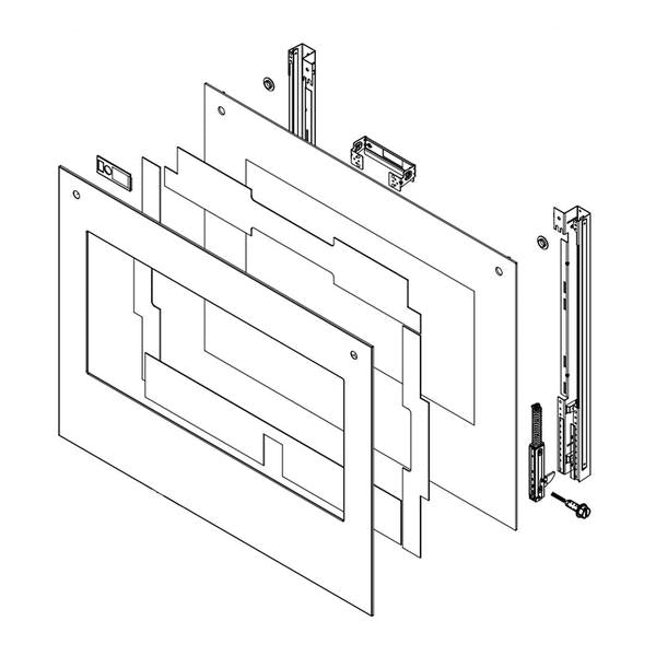 WHIRLPOOL W11346915 WALL OVEN DOOR OUTER PANEL ASSEMBLY (STAINLESS) (GENUINE OEM PART) - Parts Solution Group
