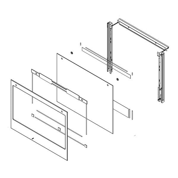 WHIRLPOOL W11455430 WALL OVEN UPPER OVEN DOOR OUTER PANEL ASSEMBLY (STAINLESS) (GENUINE OEM PART) - Parts Solution Group
