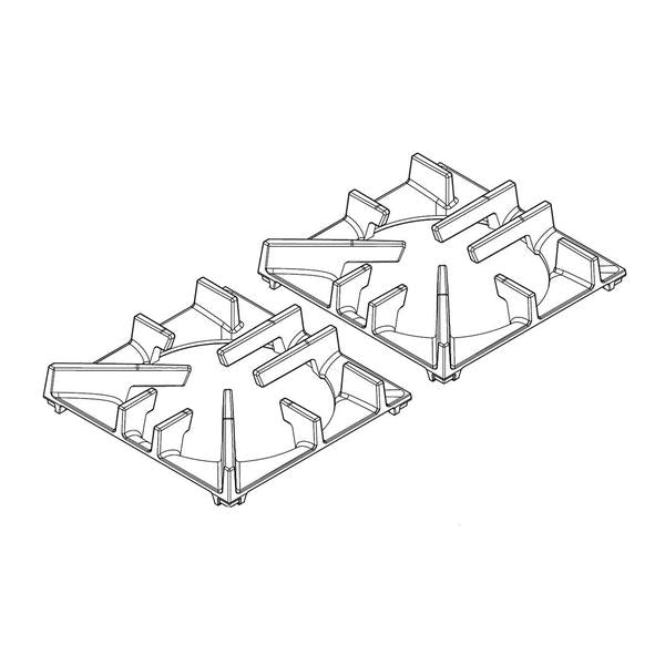 WHIRLPOOL W11515370 RANGE SURFACE BURNER GRATE SET (BLACK) (GENUINE OEM PART) - Parts Solution Group