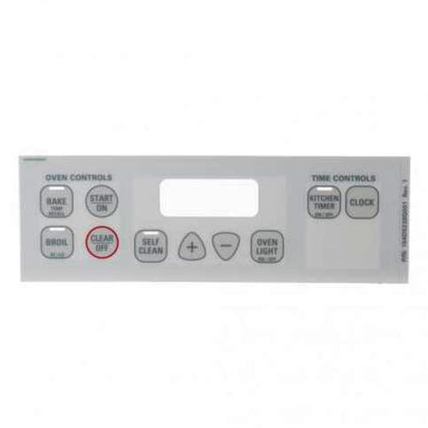 GE APPLIANCE WB27T10518 RANGE CONTROL FACEPLATE GRAPHICS ASSEMBLY (GENUINE OEM PART) - Parts Solution Group