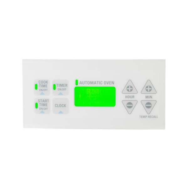 GE APPLIANCE WB27X10058 RANGE OVEN CONTROL OVERLAY (WHITE)  (GENUINE OEM PART) - Parts Solution Group
