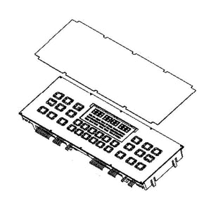 GE APPLIANCE WB27X32209 RANGE CONTROL BOARD AND OVERLAY (DORIAN GRAY) (genuine oem part)